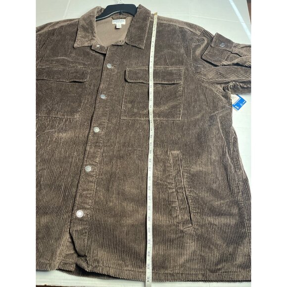 Arizona Jean Co Mens Brown Corduroy Long Sleeve Button Up Shirt Shacket 3XL - Picture 12 of 13